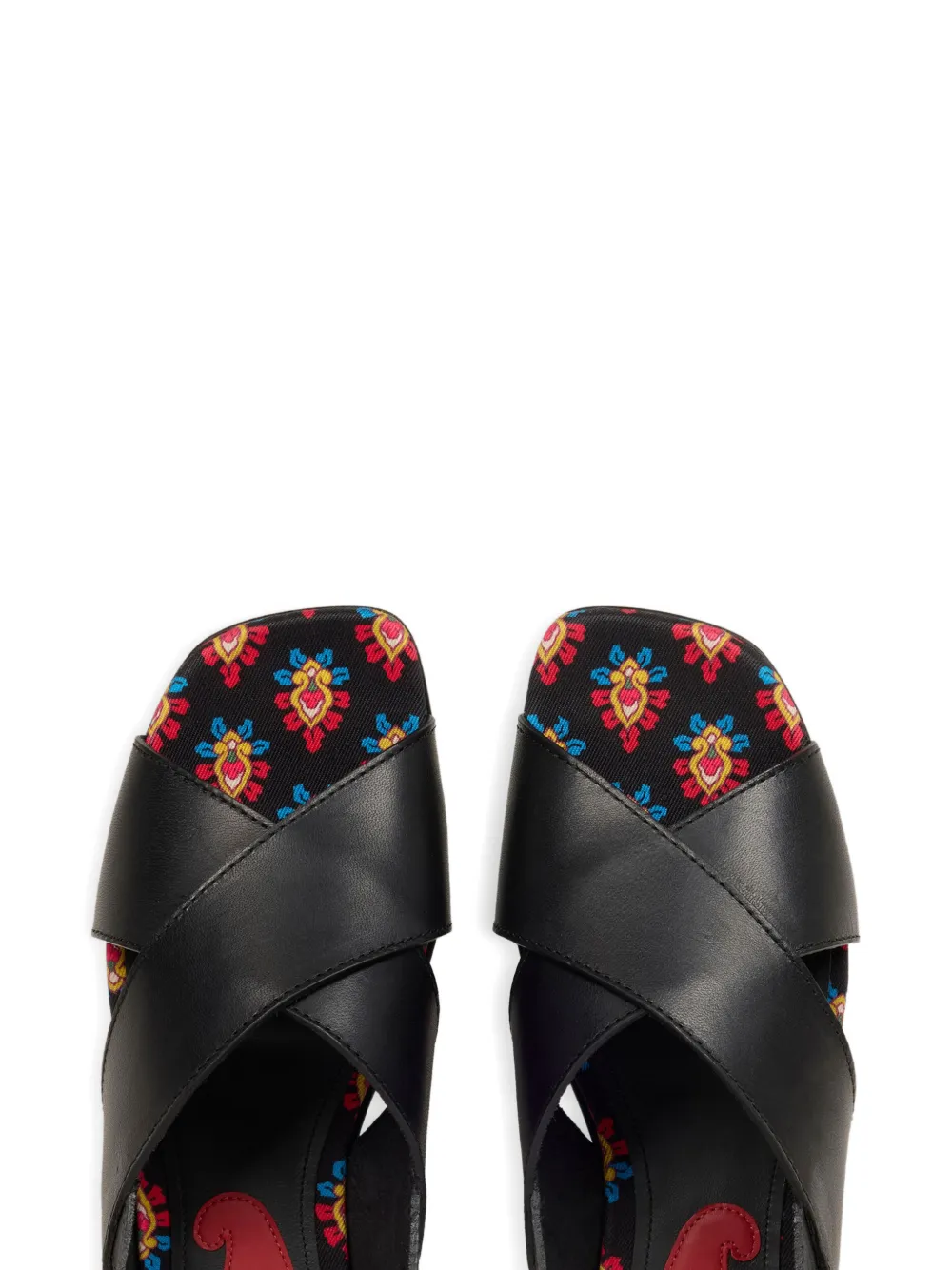 ETRO crossover leather sandals Zwart