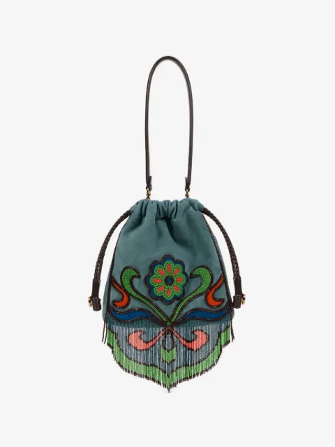 ETRO petit sac Kalispera en daim à franges et perles