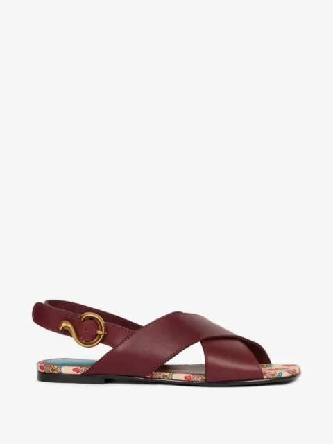 ETRO low leather sandals with crossover detail