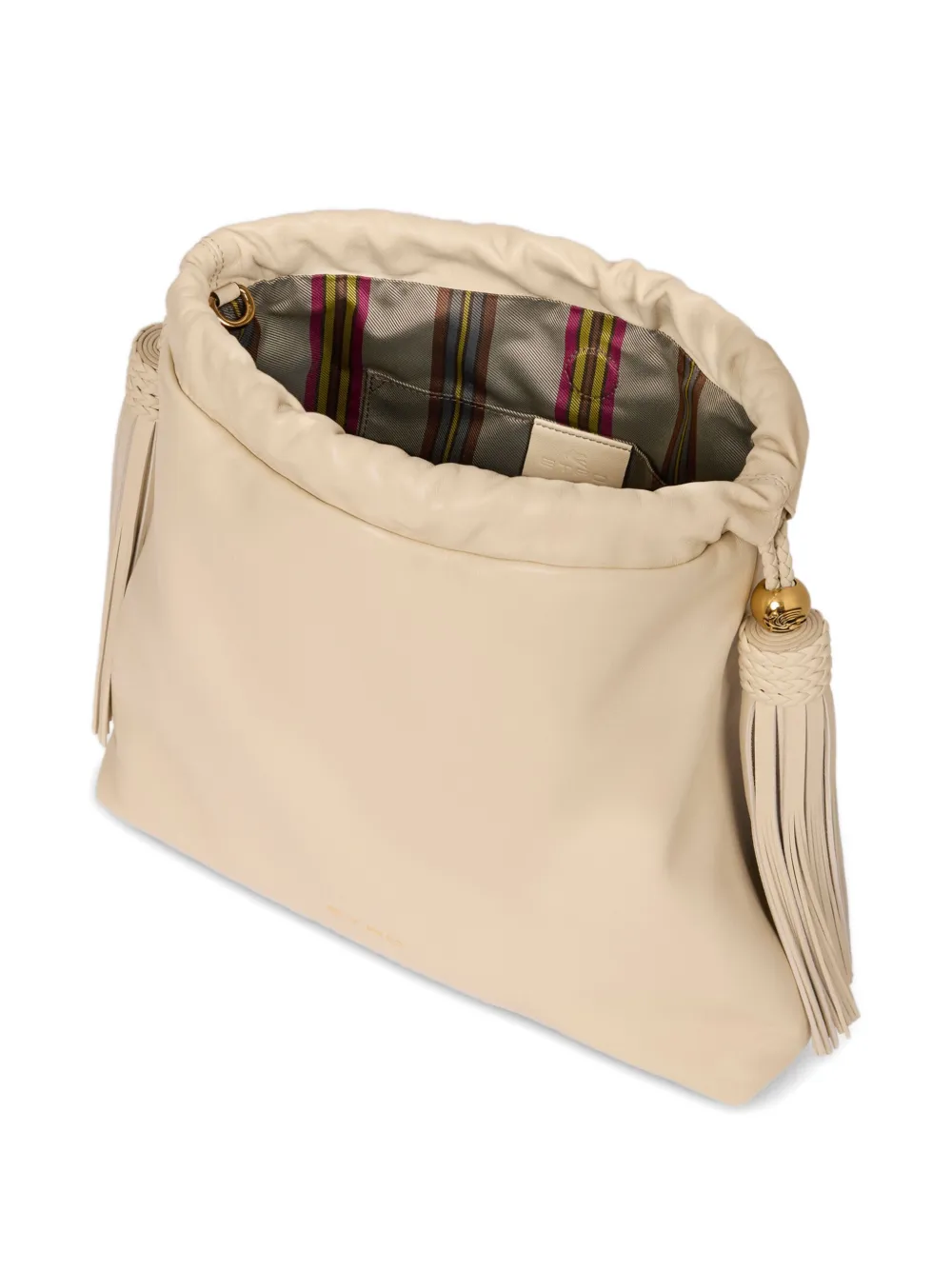 ETRO Medium Kalispera leren tas met kwastjes Beige