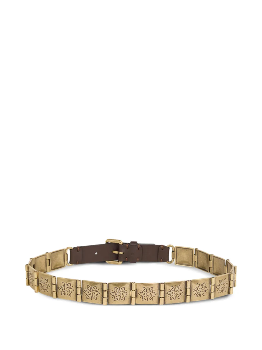 ETRO Leren riem met gegraveerd metaal Goud