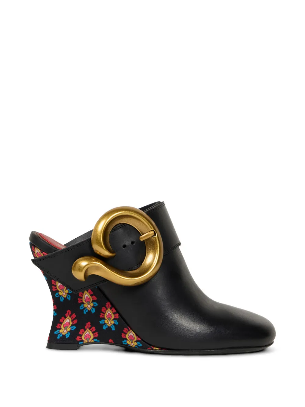 ETRO paisley buckle wedge mules - Nero
