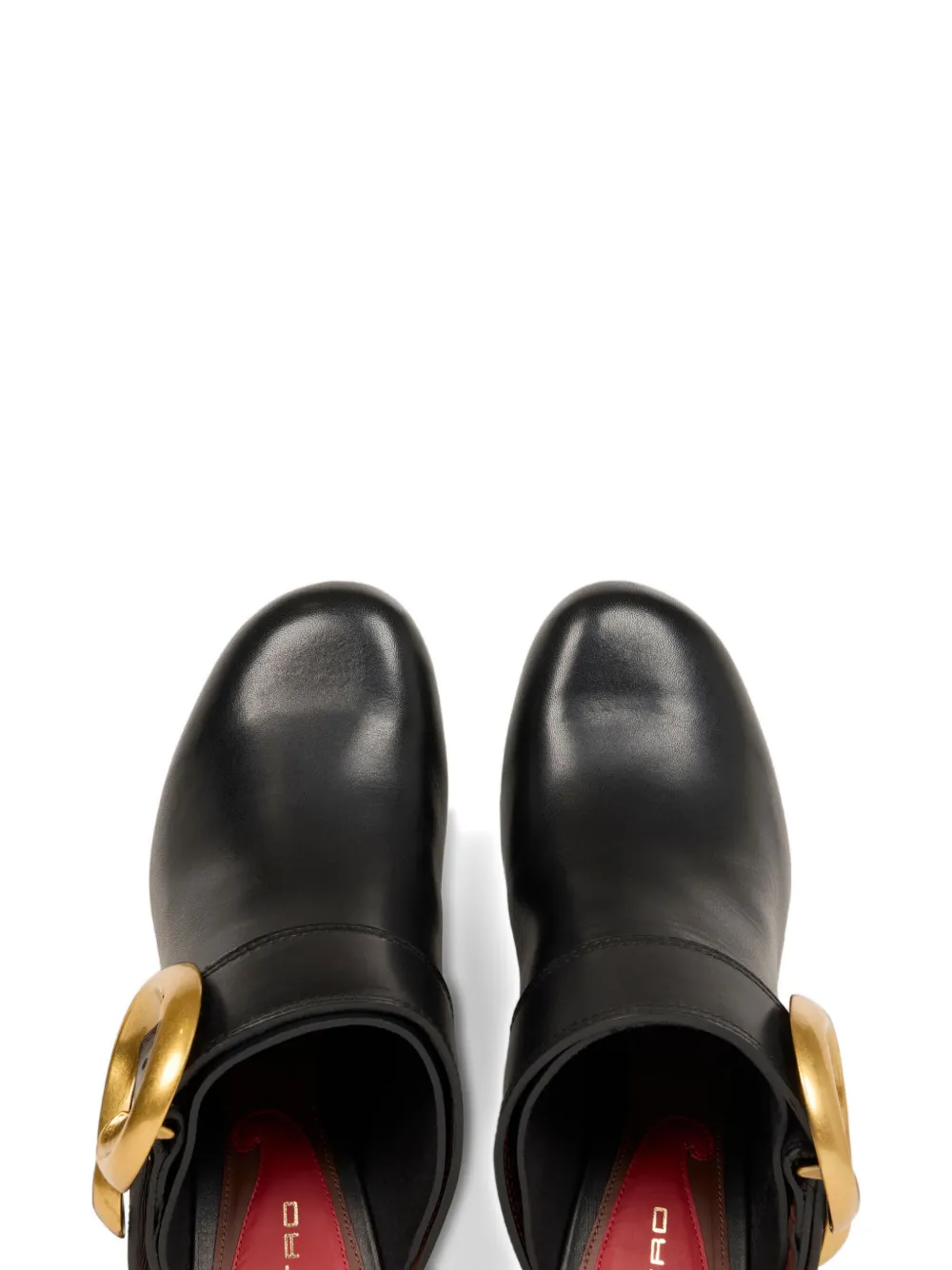 ETRO paisley buckle wedge mules Zwart