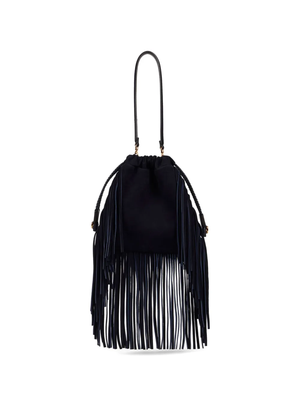 ETRO Kalispera kleine bucket-tas met franje en studs Blauw