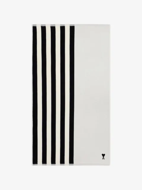 AMI Paris Ami de Coeur striped beach towel