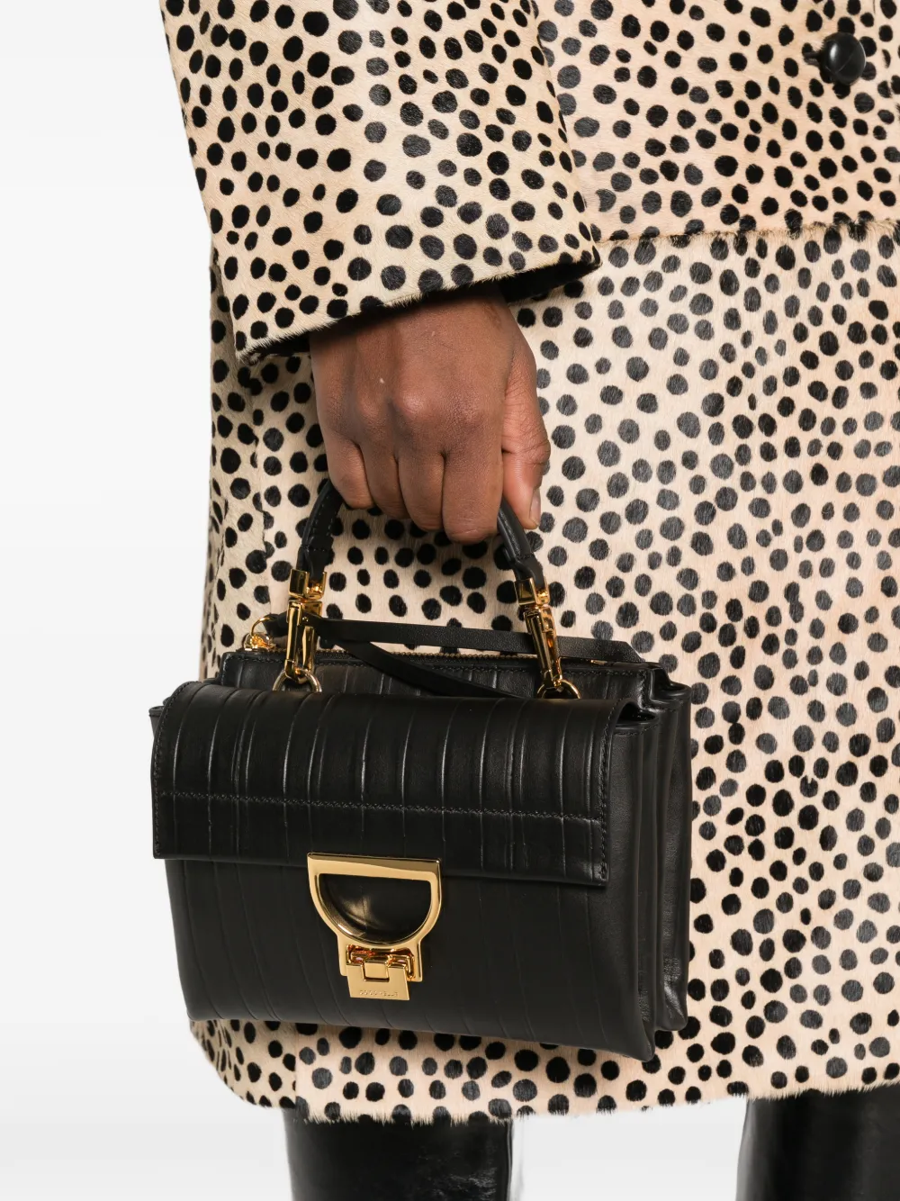  Coccinelle Logo Hardware Satchel - Black 