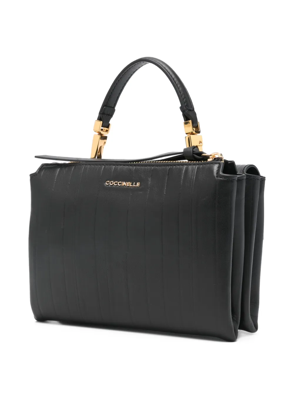  Coccinelle Logo Hardware Satchel - Black 