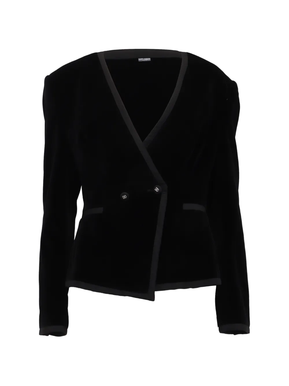 Dolce & Gabbana Pre-Owned double-breasted velvet blazer - Nero