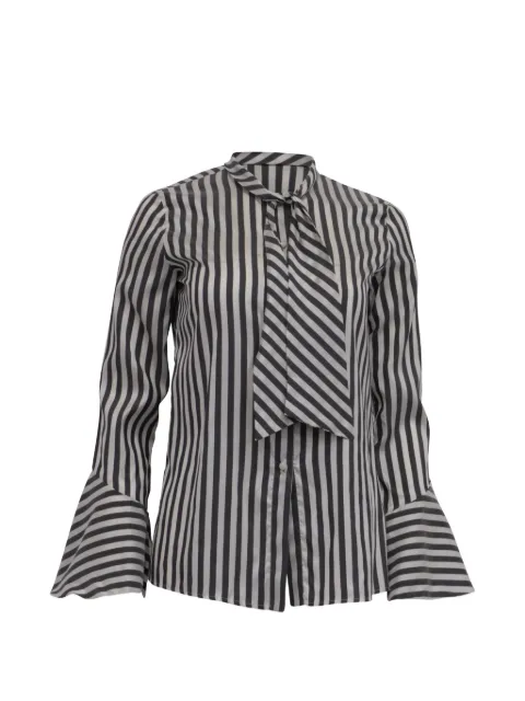 Etro Vintage striped pussy bow shirt
