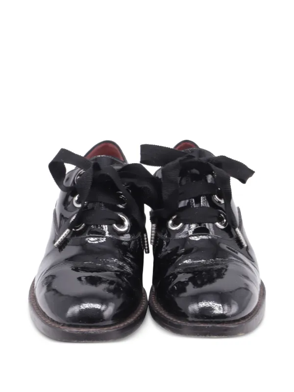Marc Jacobs Vintage エナメルレザー レースアップシューズ | ブラック 