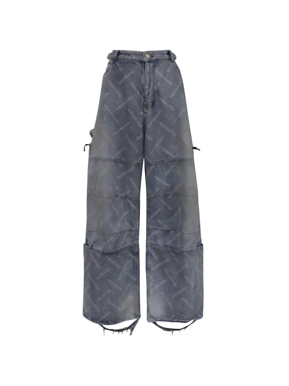 Balenciaga Pre-Owned distressed wide-leg trousers - Blu