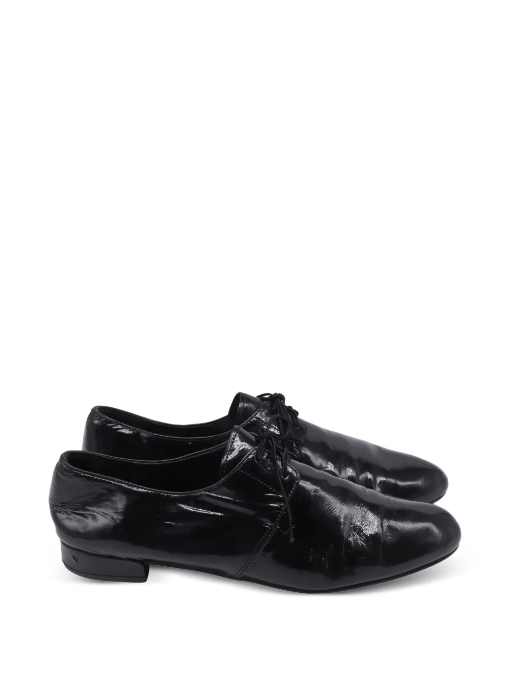 Prada Pre-Owned lace-up patent loafers - Schwarz