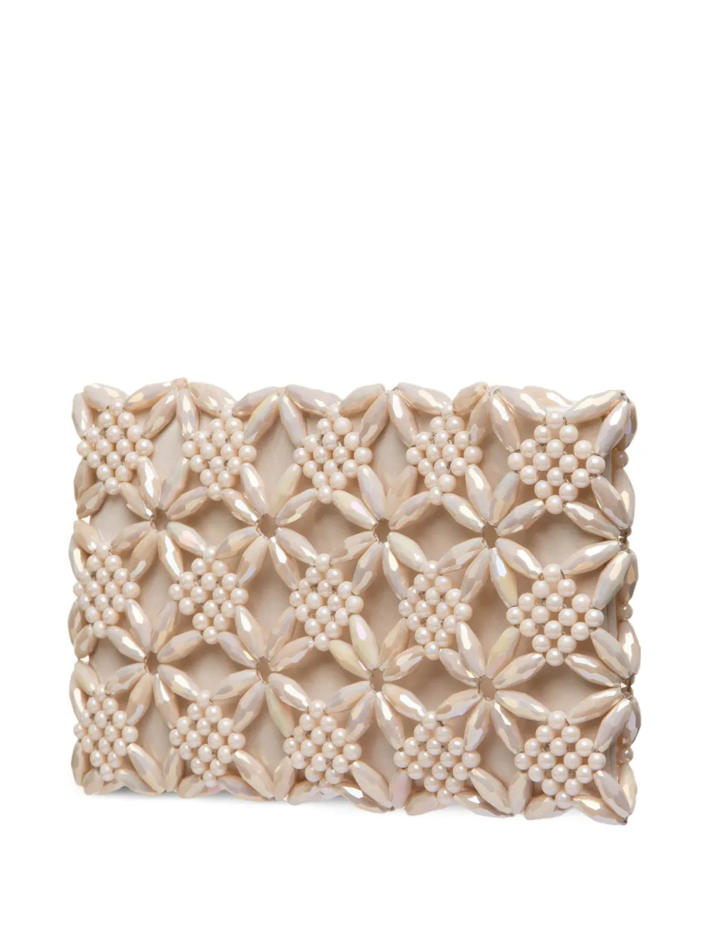 0711 Rhea clutch met kralen Beige