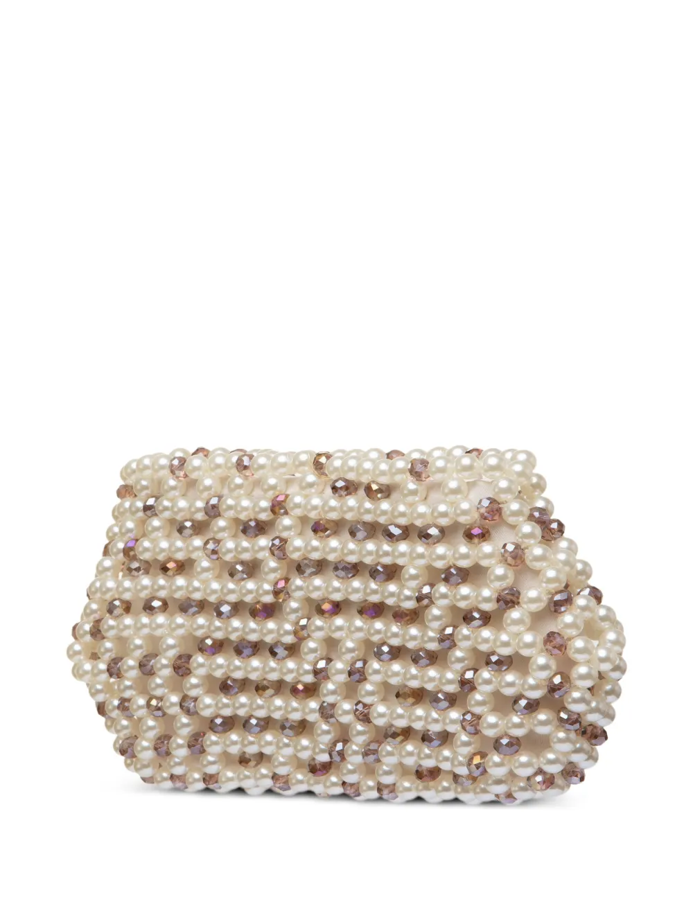 0711 Lizzie clutch met kralen Beige