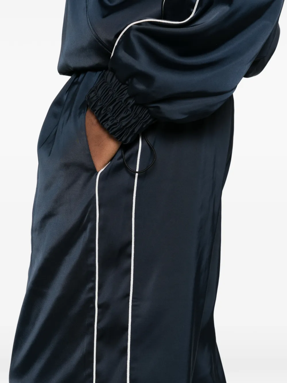 Gestuz Gestreepte broek met trekkoord Blauw