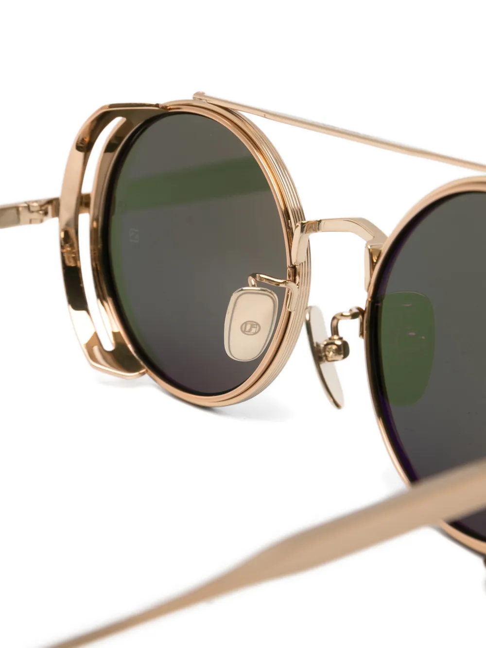 Linda Farrow Baret zonnebril met rond montuur Goud