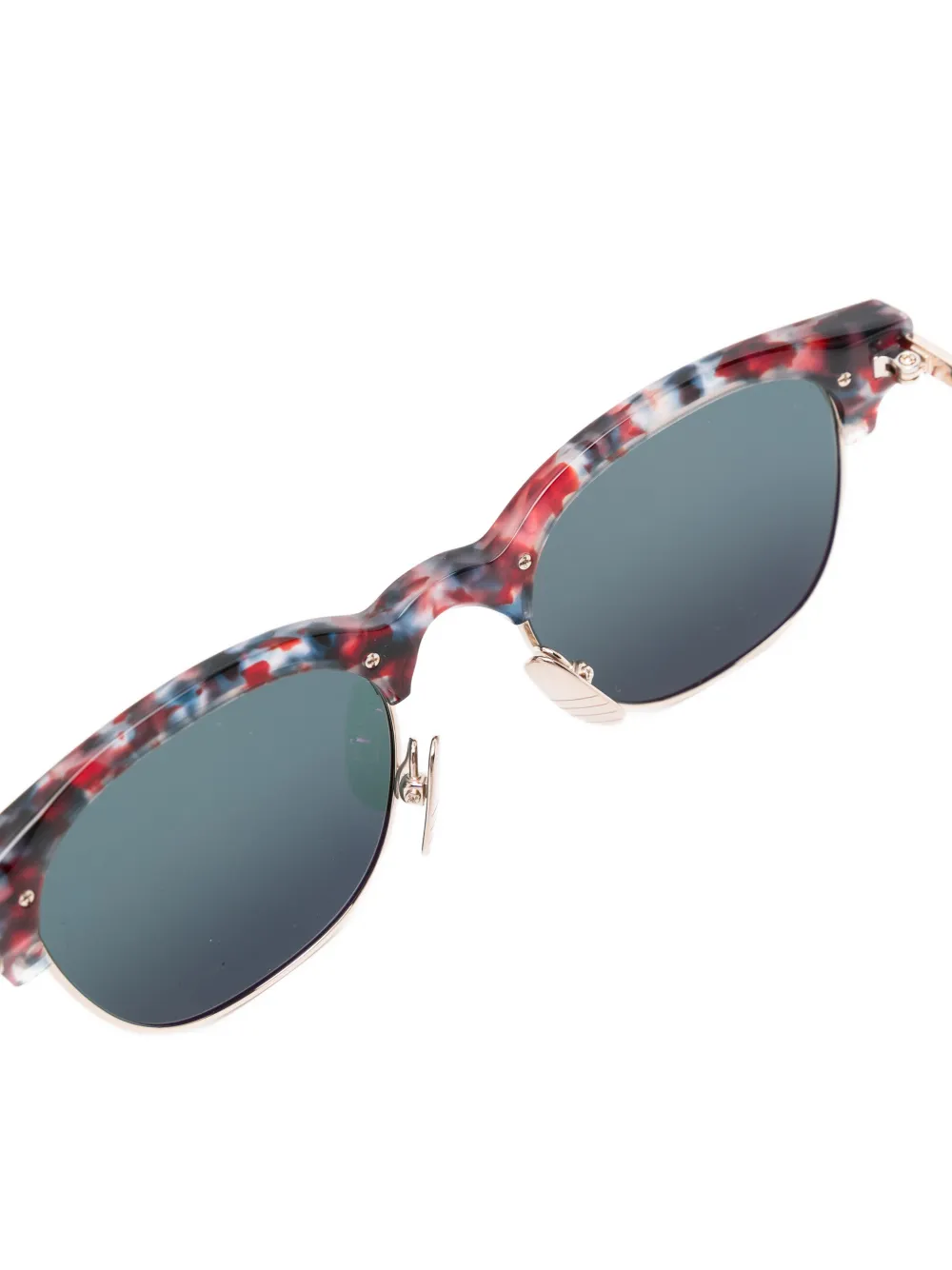  Thom Browne Eyewear Patterned Browline Sunglasses - Red 