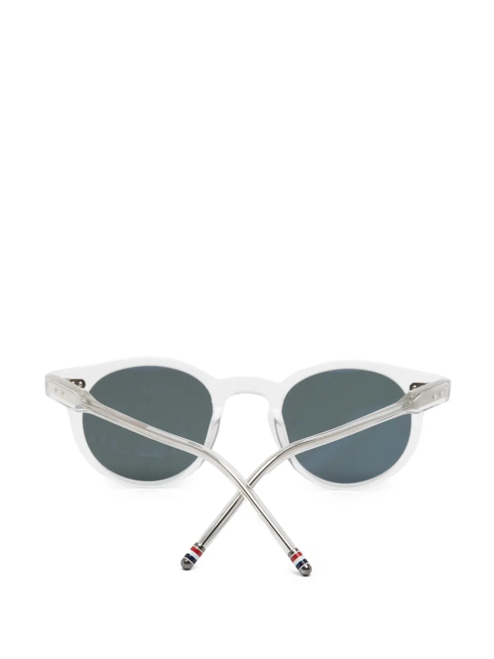 Thom Browne Eyewear Zonnebril met rond montuur Wit
