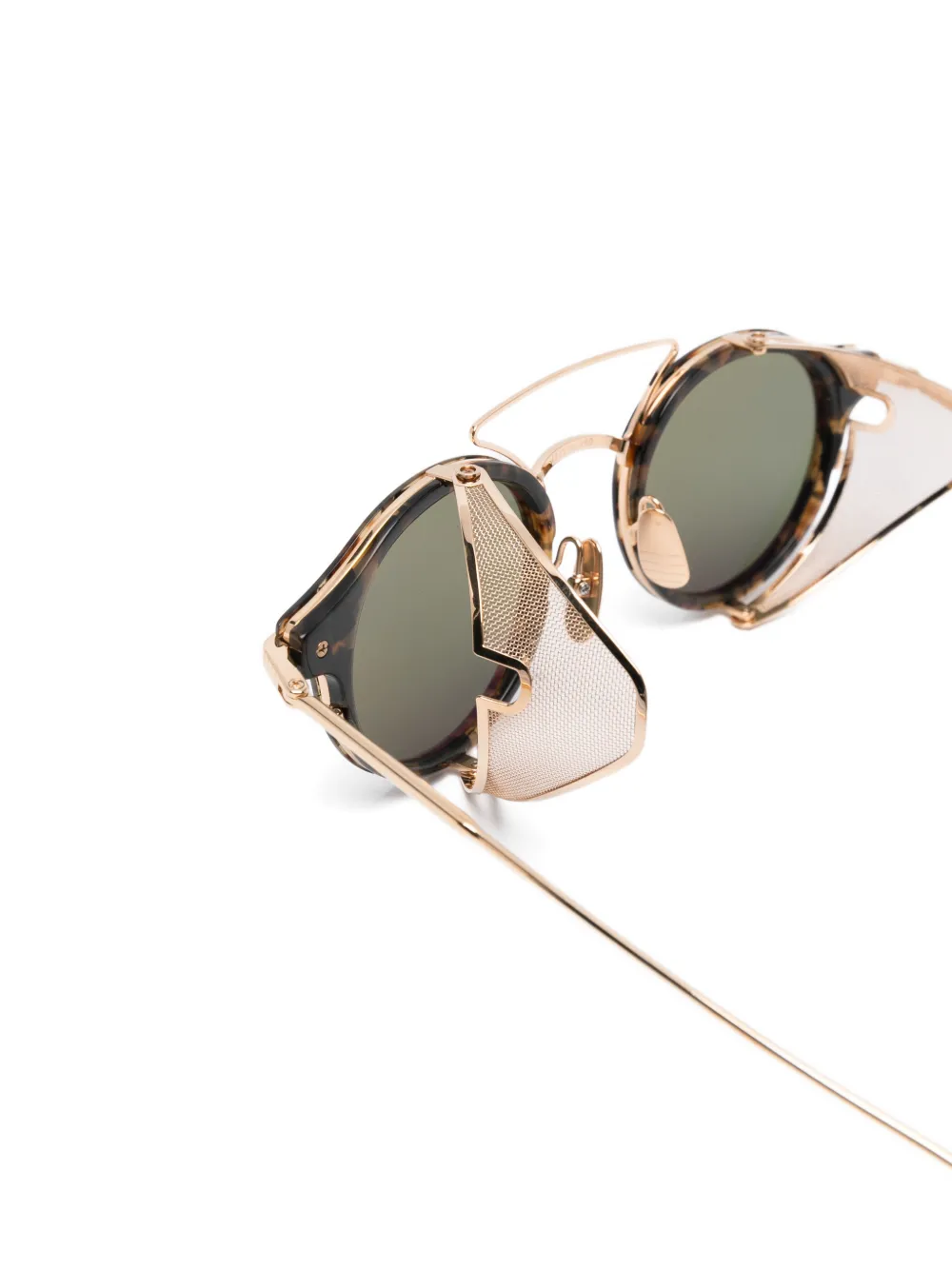 Thom Browne Eyewear Zonnebril met rond montuur Bruin