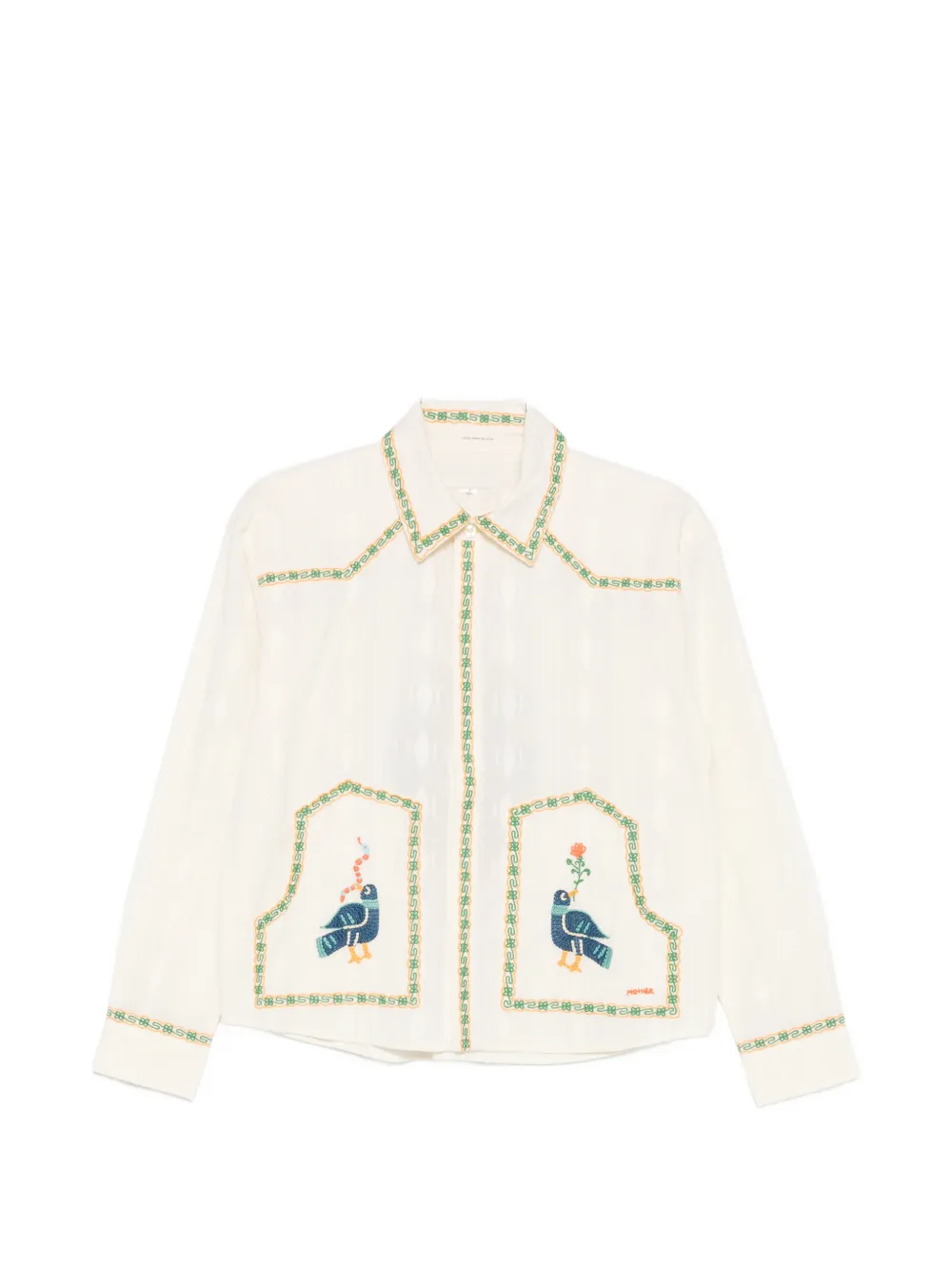 MOTHER the Peasant Poet embroidered shirt - Nude