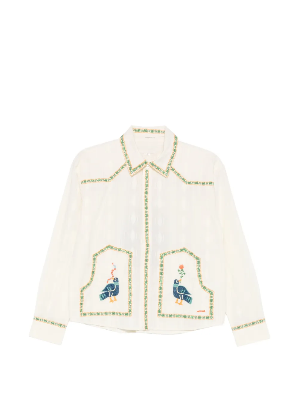 MOTHER the Peasant Poet embroidered shirt - Nude