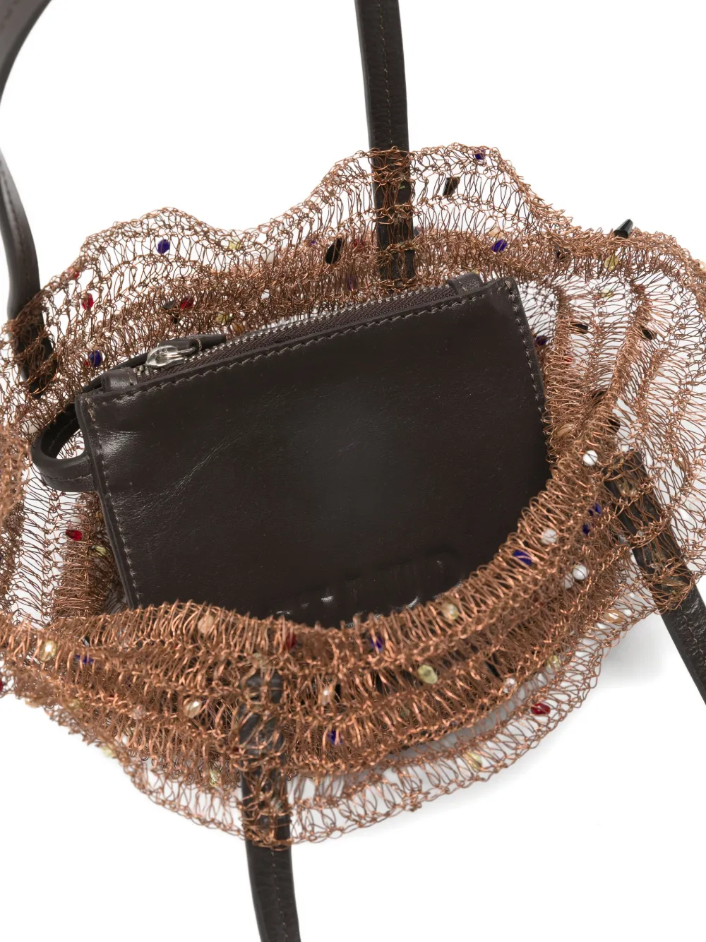 STAUD Jewel shopper met kralen Bruin