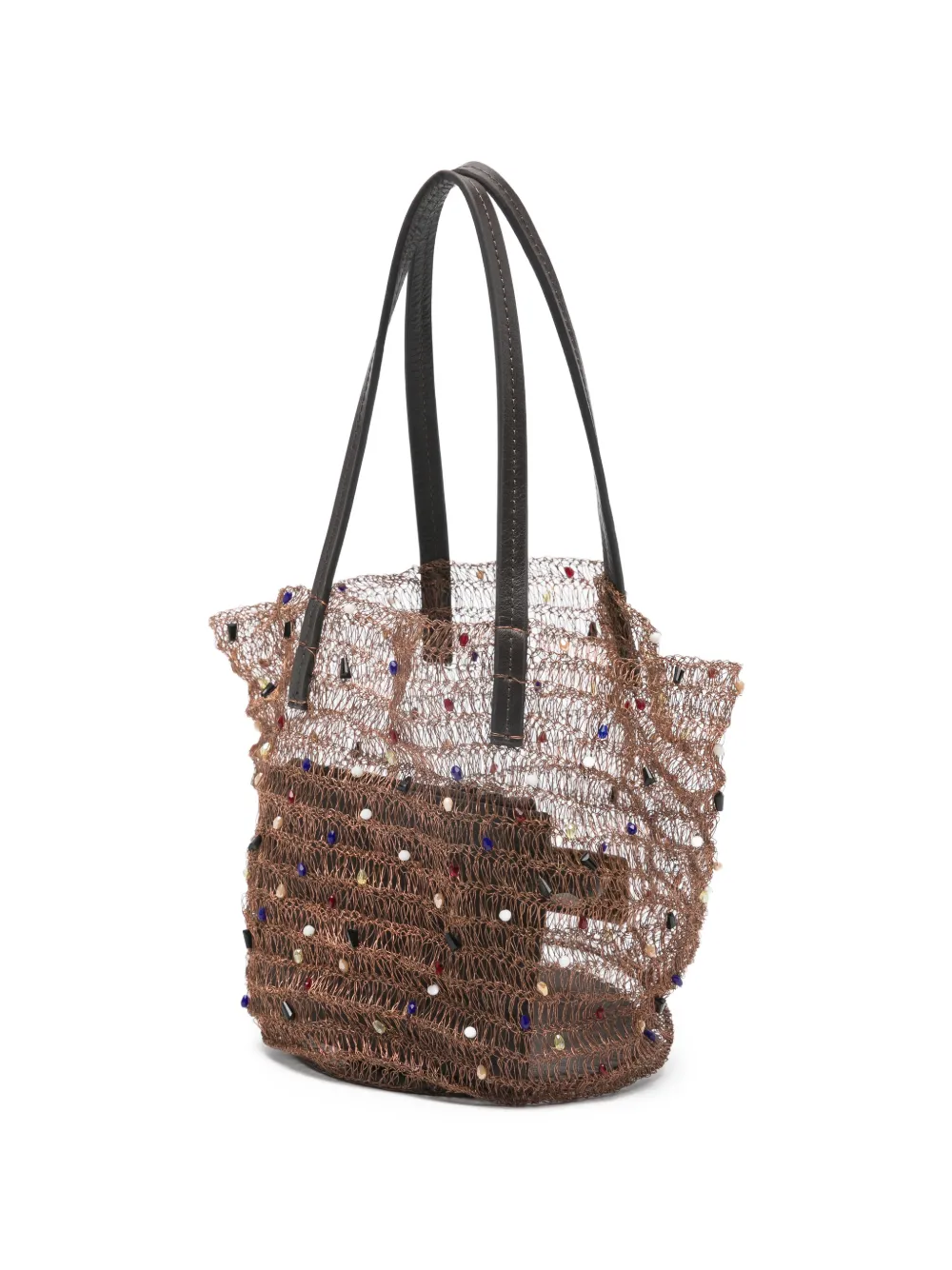  Staud Jewel Beaded Tote Bag - Brown 