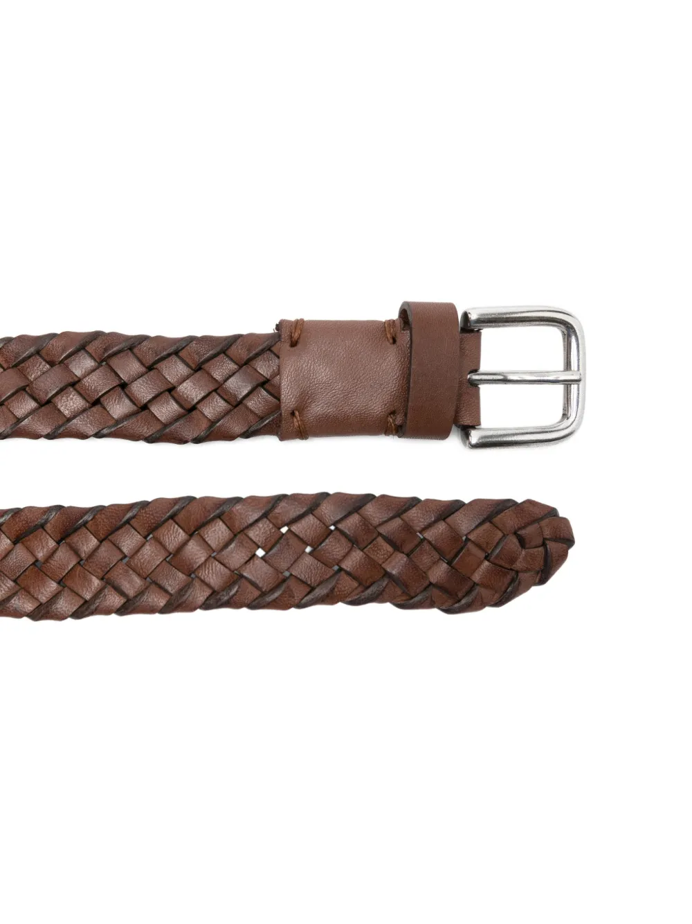  P.a.r.o.s.h. Woven Leather Belt - Brown 