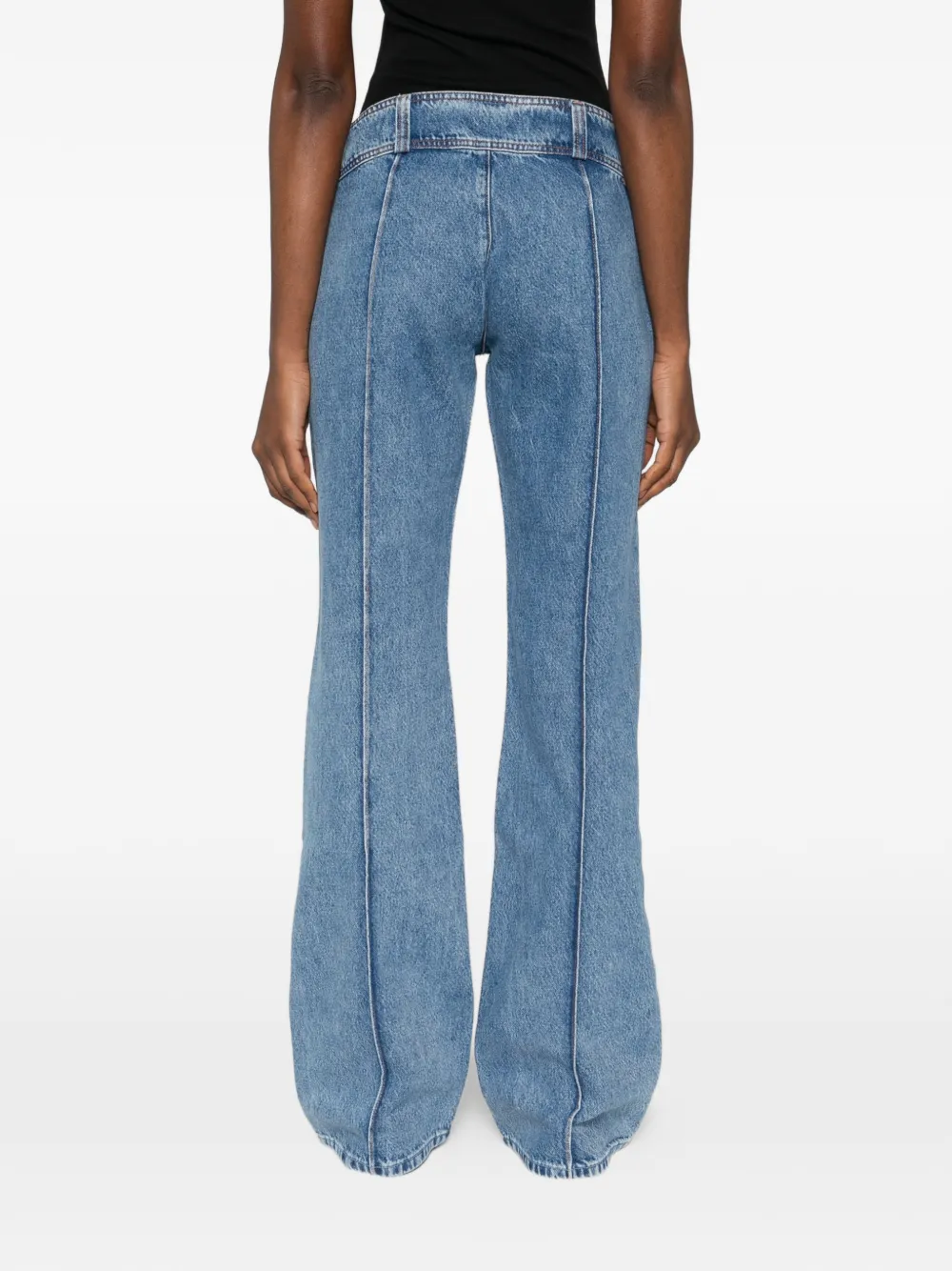 MOTHER SNACKS! The Pin Up Takeout Heel jeans met naaddetail Blauw