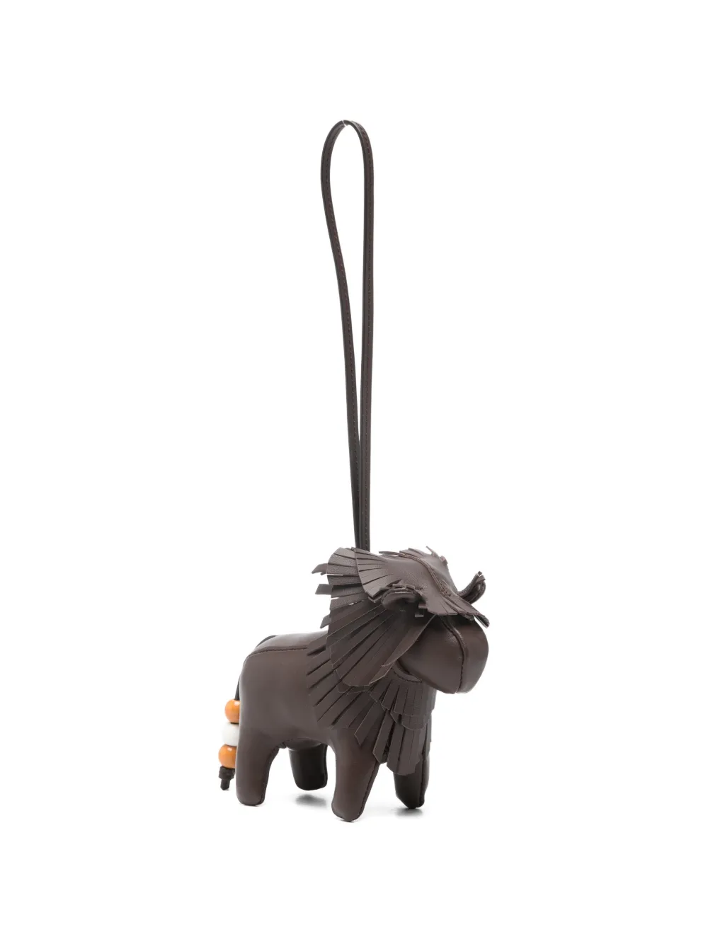 Tod's fringed lion-motif keyring - Marrone