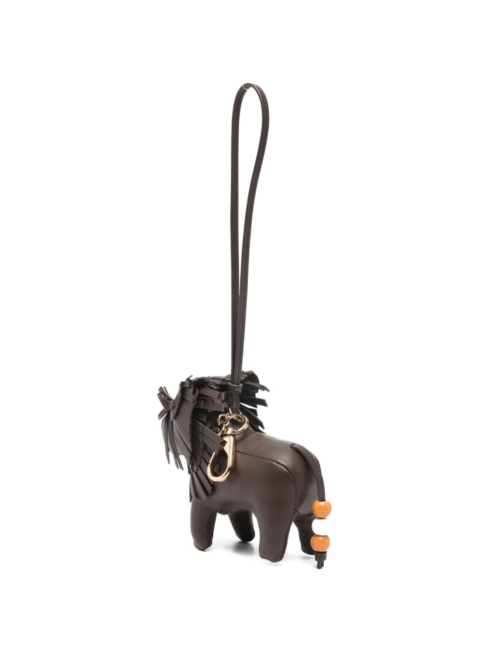  Tod's Fringed Lion-motif Keyring - Brown 