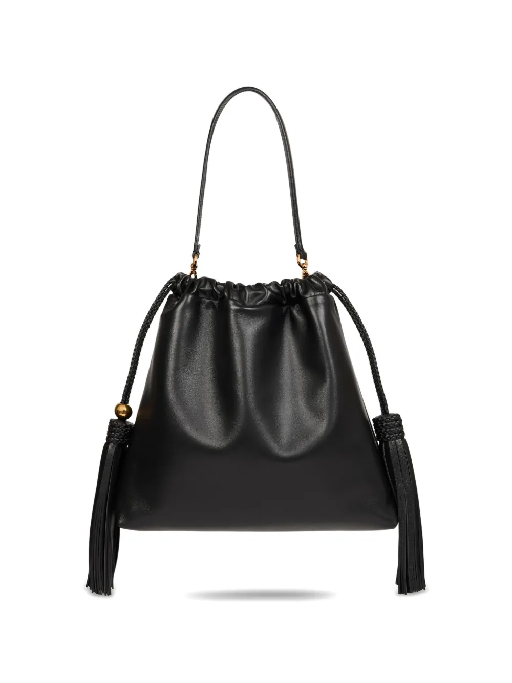 ETRO Medium Kalispera leren tas met kwastjes Zwart
