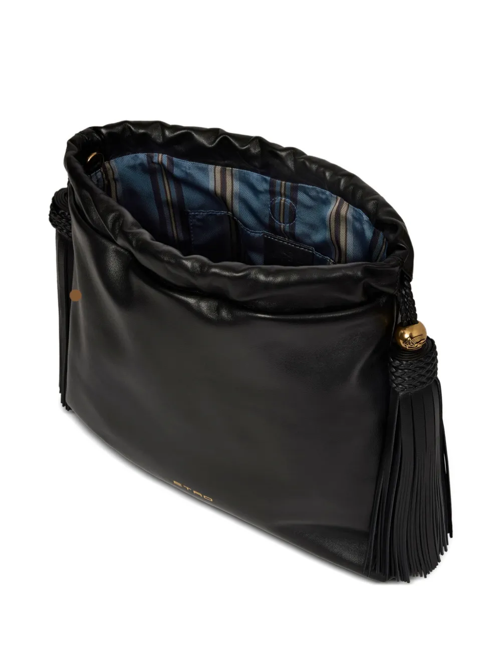 ETRO Medium Kalispera leren tas met kwastjes Zwart