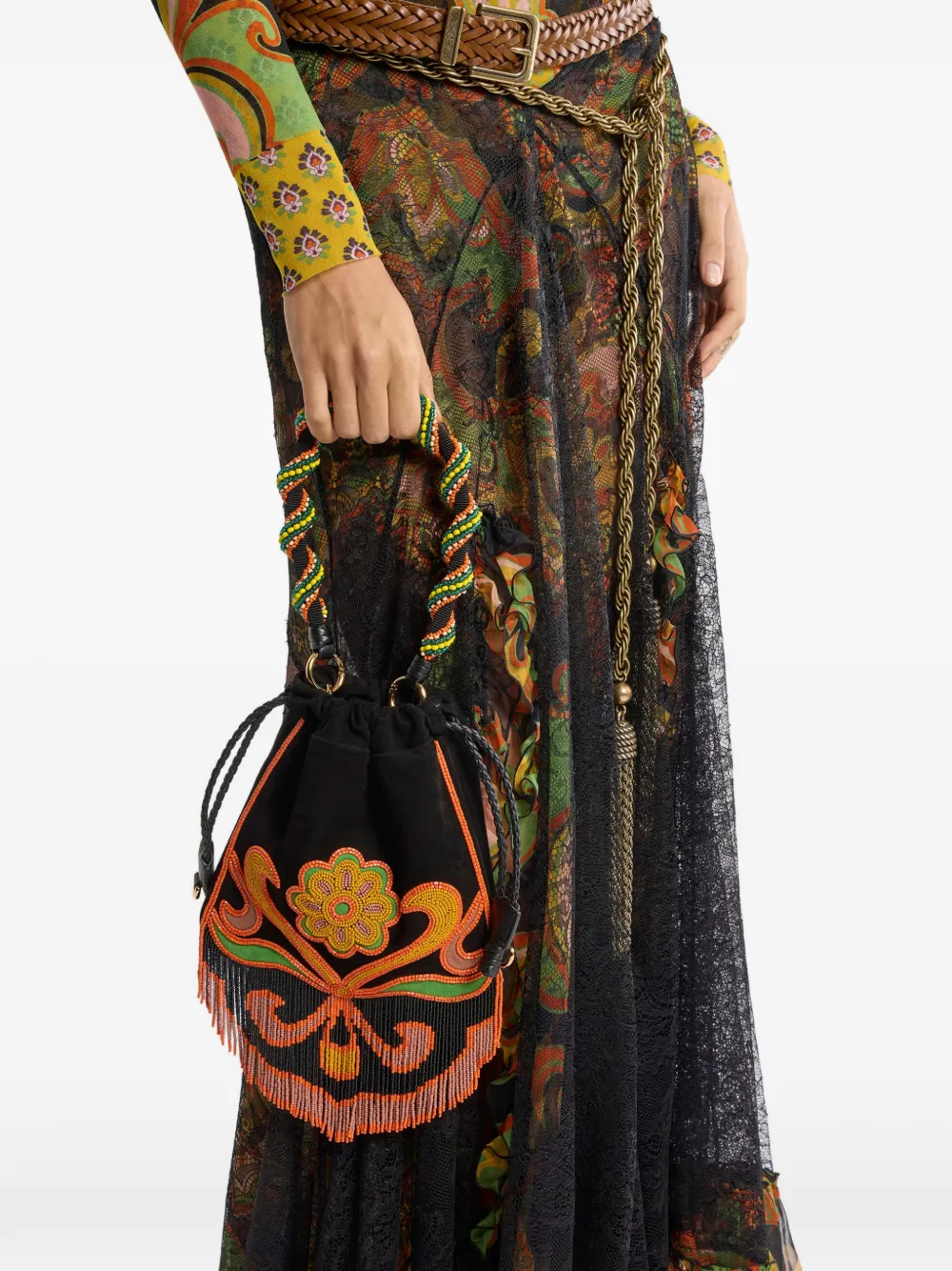 ETRO Tas met handvat en kralen Zwart