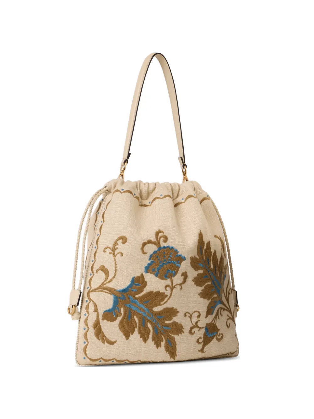 ETRO large Kalispera embroidery drawstring shoulder bag - Toni neutri