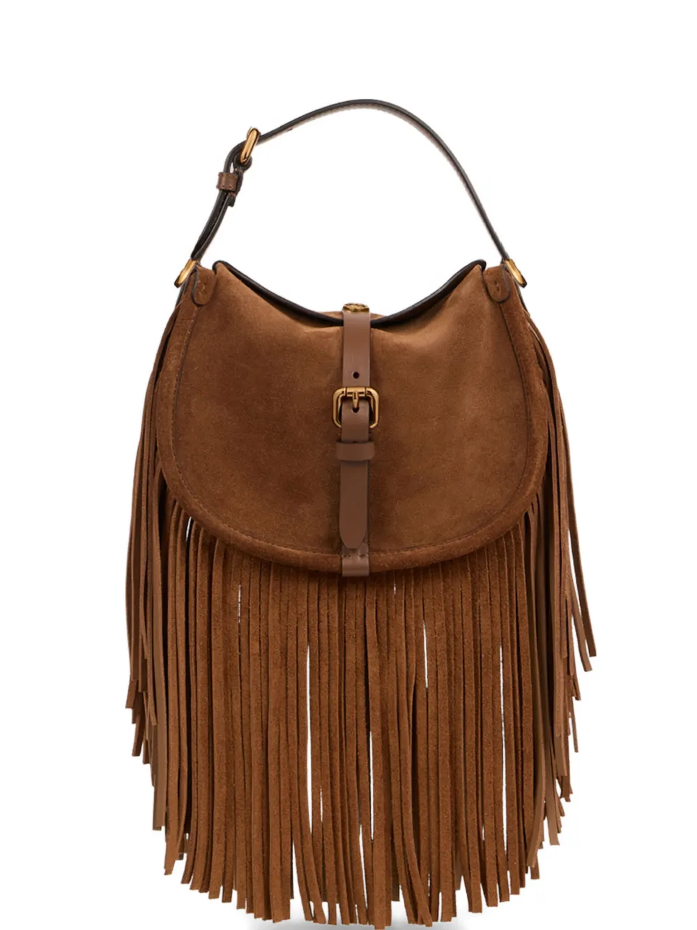 ETRO small Pony fringes shoulder bag - Marrone