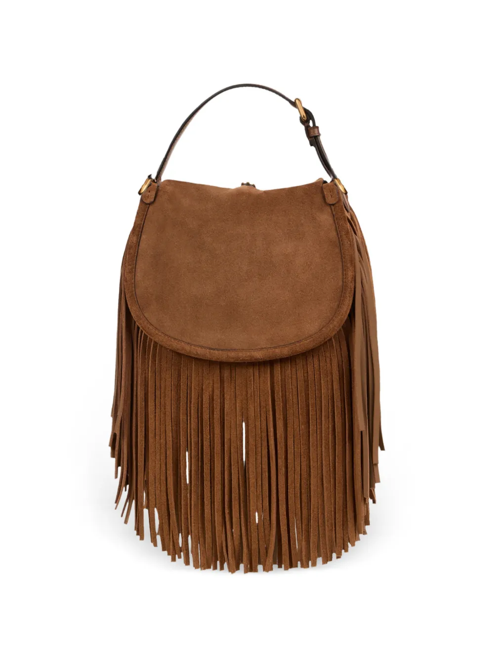 ETRO Pony kleine schoudertas met franje Bruin