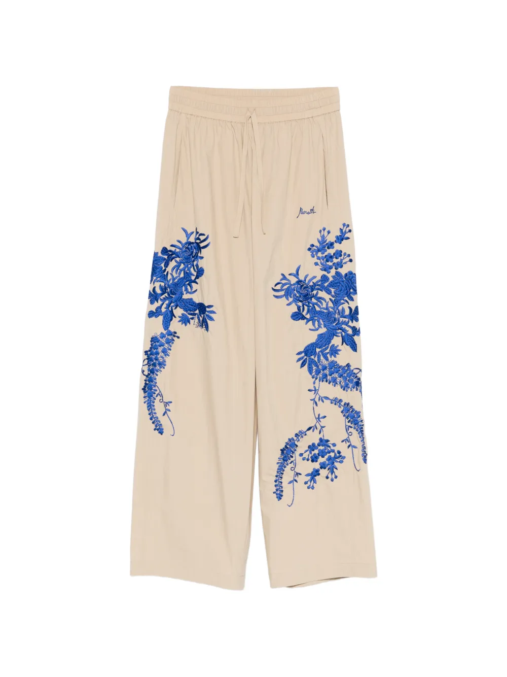 P.A.R.O.S.H. floral-embroidered trousers - Toni neutri
