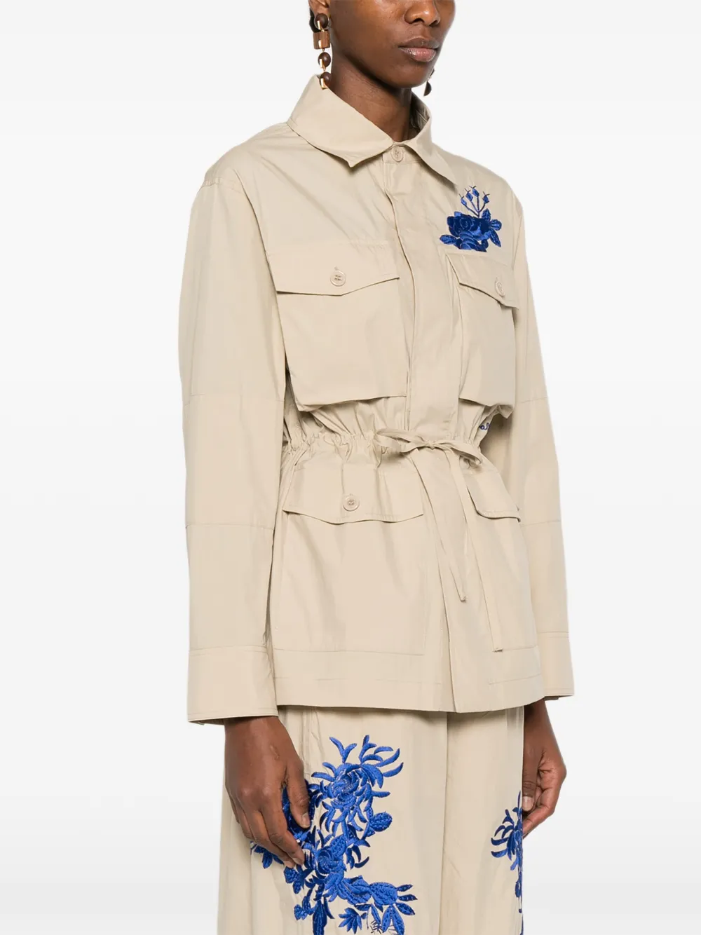  P.a.r.o.s.h. Floral-embroidered Jacket - Neutrals 