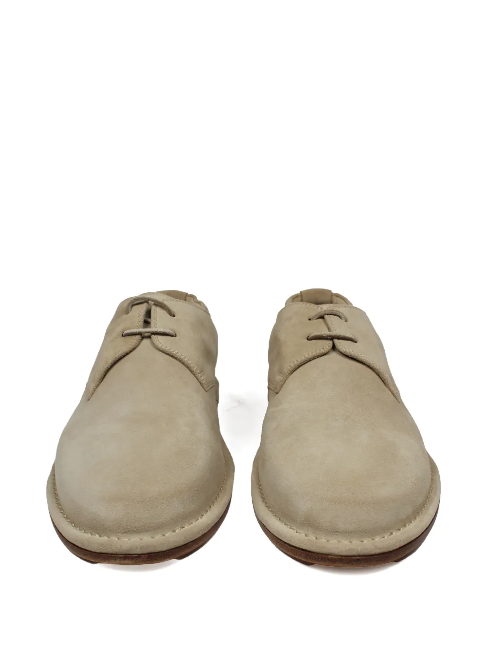 Giorgio Armani lace-up suede boots Beige