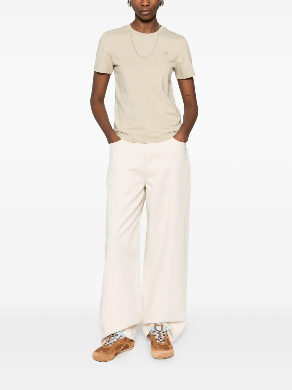  Maison Kitsuné Fox Motif T-shirt - Neutrals 