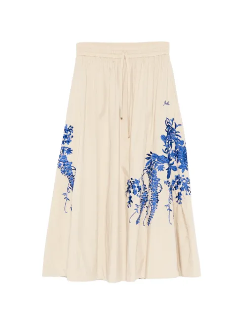 P.A.R.O.S.H. floral-embroidered maxi skirt
