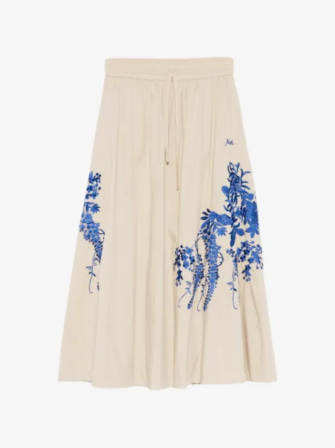P.A.R.O.S.H. floral-embroidered maxi skirt