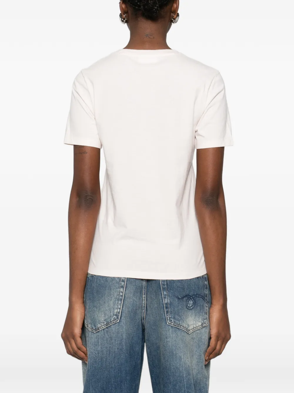 Maison Kitsuné T-shirt met borduurwerk Roze