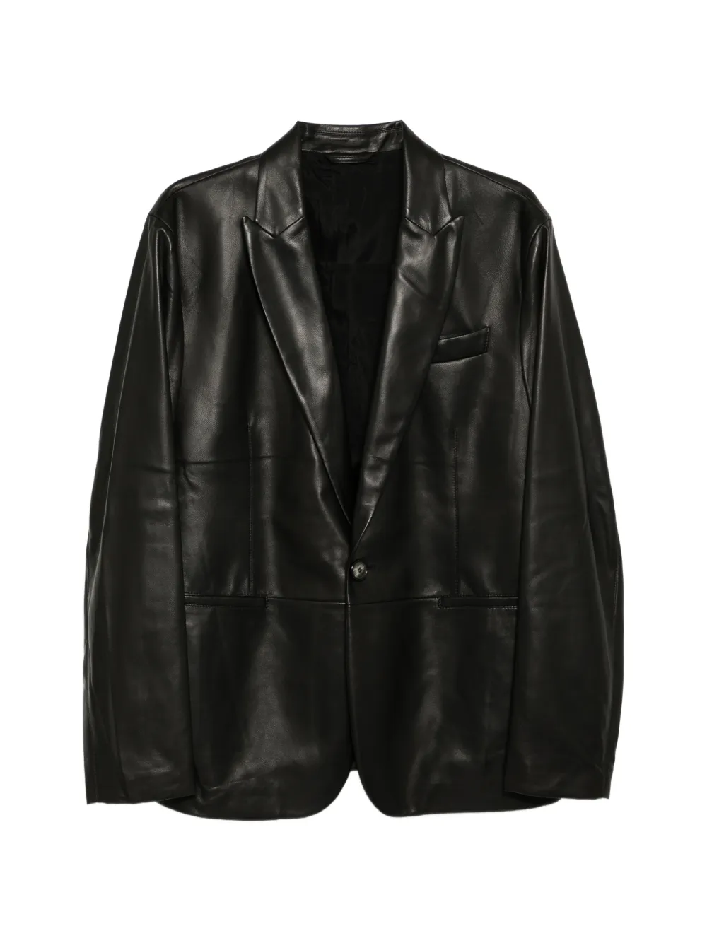 Giorgio Armani leather blazer - Nero