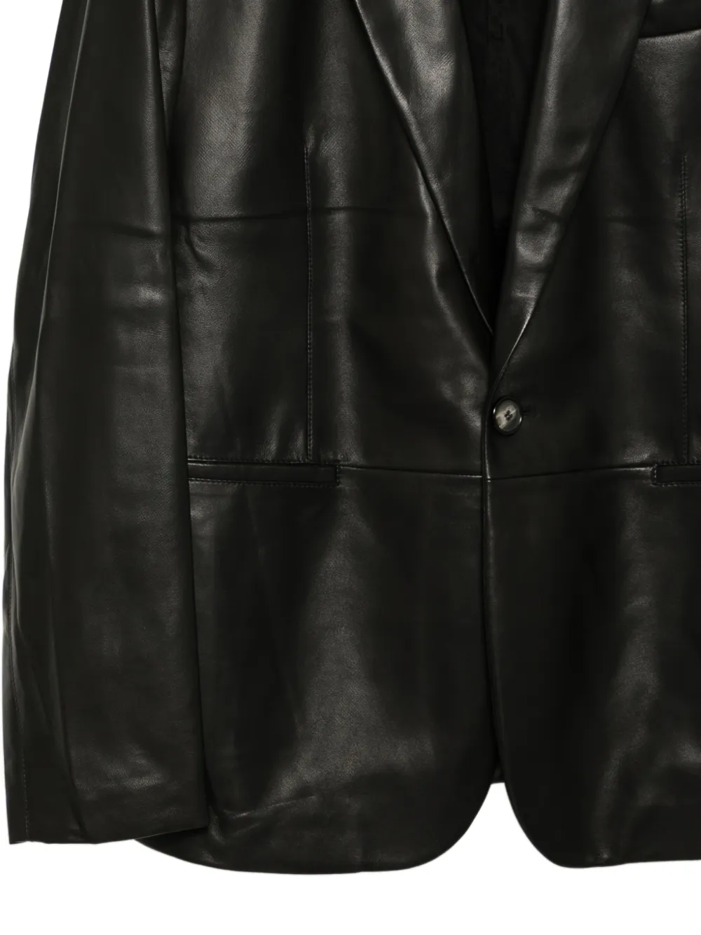 Giorgio Armani Leren blazer Zwart