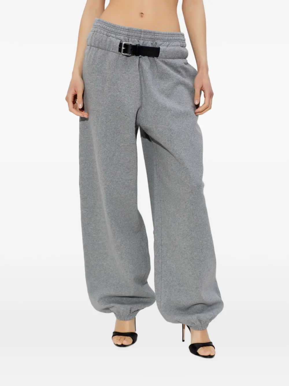Alexander Wang Midi-waist oversized joggingbroek met ceintuur Grijs