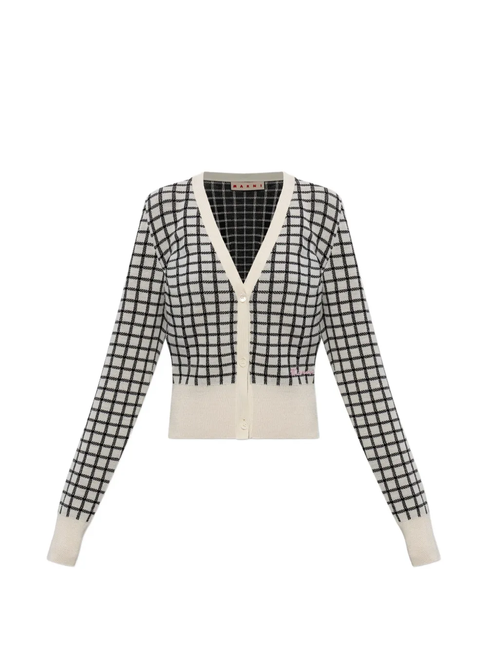 Marni checked V-neck cardigan - Toni neutri