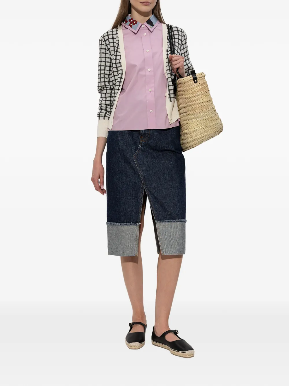 Marni Checked V-neck Cardigan - Neutrals 