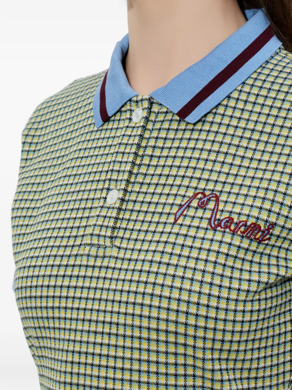 Marni Geruite mini-jurk met polokraag Groen
